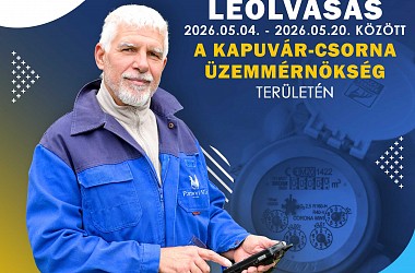 Vízmérő leolvasás: a Kapuvár-Csorna Üzemmérnökség területén